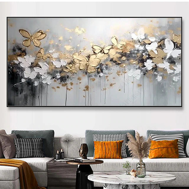 Wings of Light-Textured Butterfly Abstract Oil Painting for Modern Home Decor