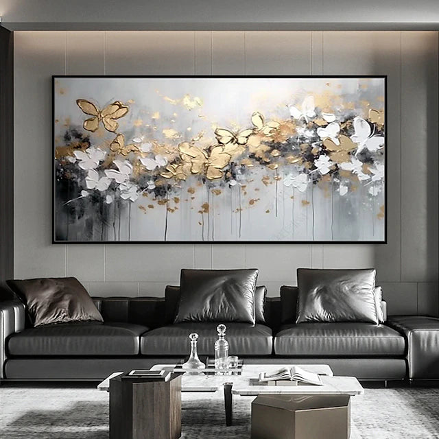 Wings of Light-Textured Butterfly Abstract Oil Painting for Modern Home Decor