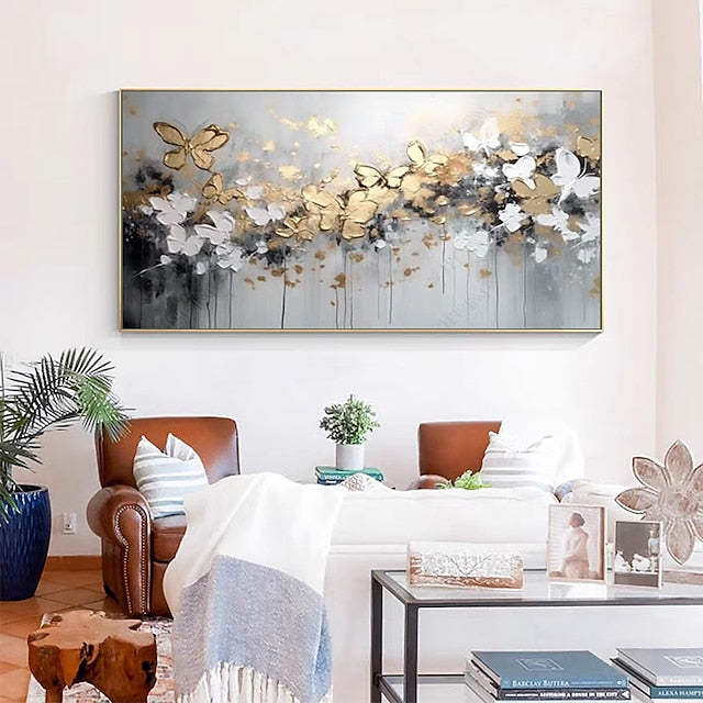 Wings of Light-Textured Butterfly Abstract Oil Painting for Modern Home Decor