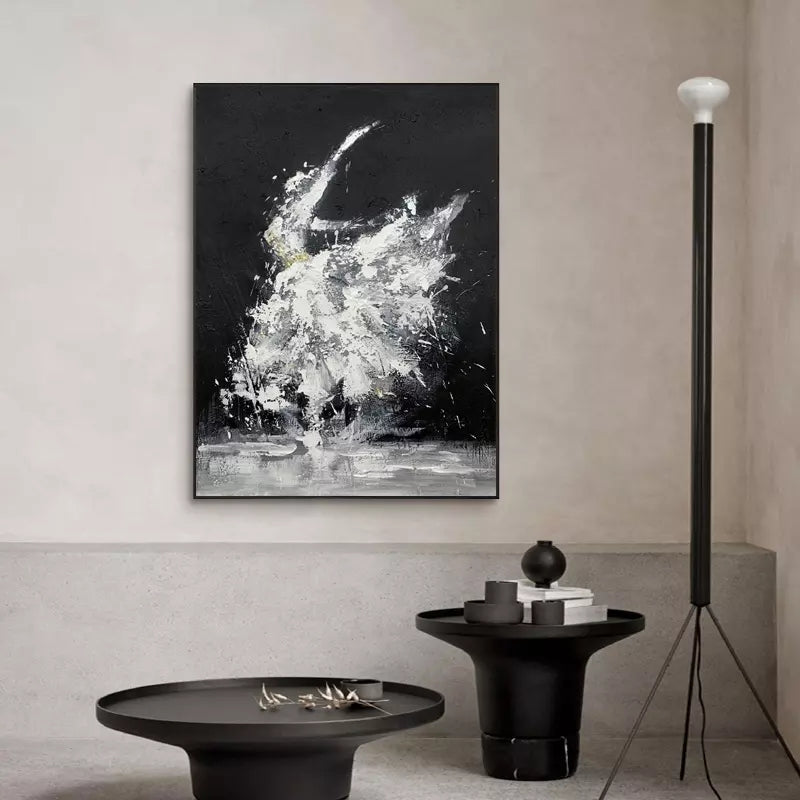 Ethereal Dance – Original Minimalist Abstract Oil Painting for living room