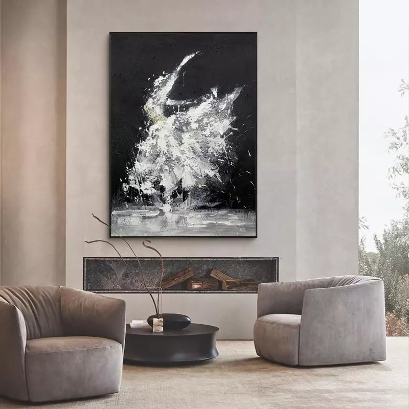 Ethereal Dance – Original Minimalist Abstract Oil Painting for living room