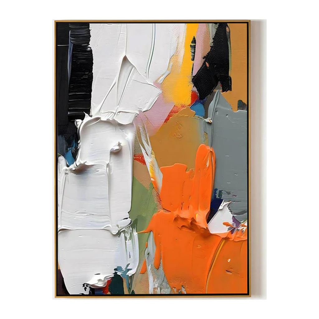 Vibrant Symphony-Colorful Vertical Abstract Canvas Painting for Modern Interiors