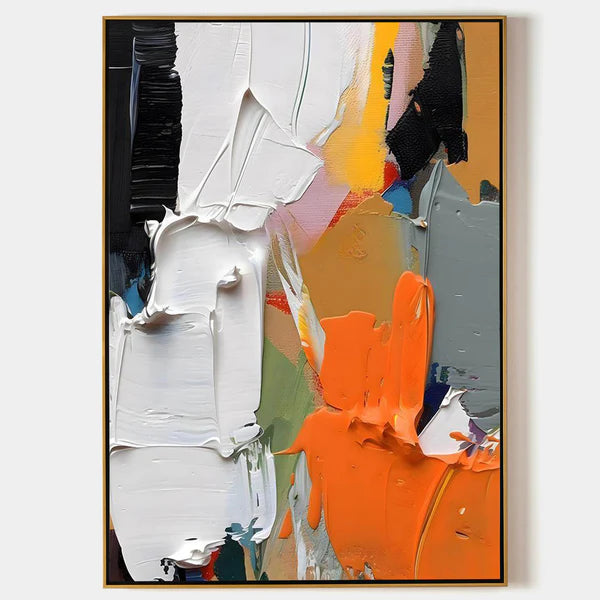 Vibrant Symphony-Colorful Vertical Abstract Canvas Painting for Modern Interiors