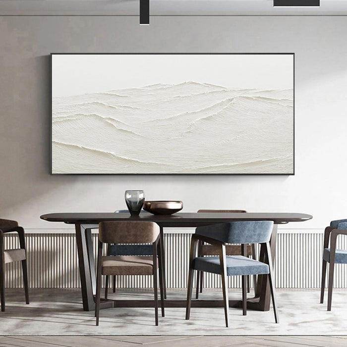 Whispering Sands-Minimalist Textured Abstract Oil Painting in Neutral Tones