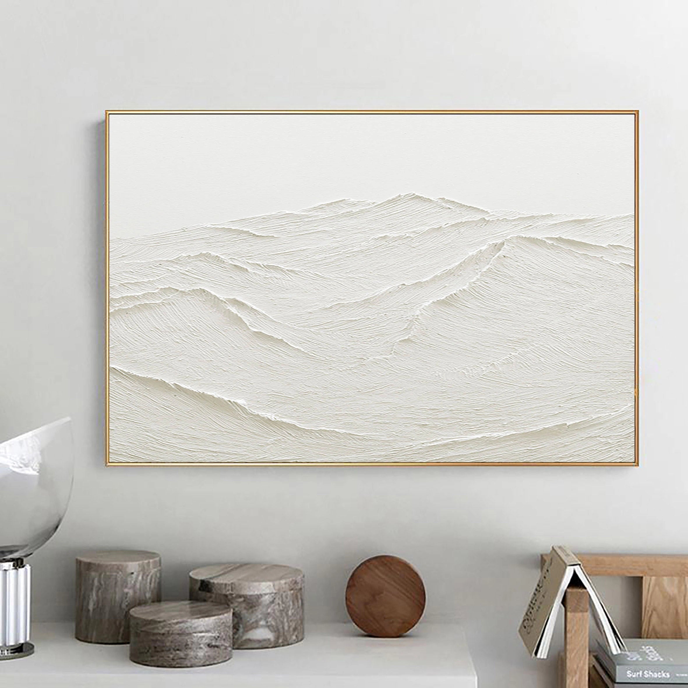 Whispering Sands-Minimalist Textured Abstract Oil Painting in Neutral Tones