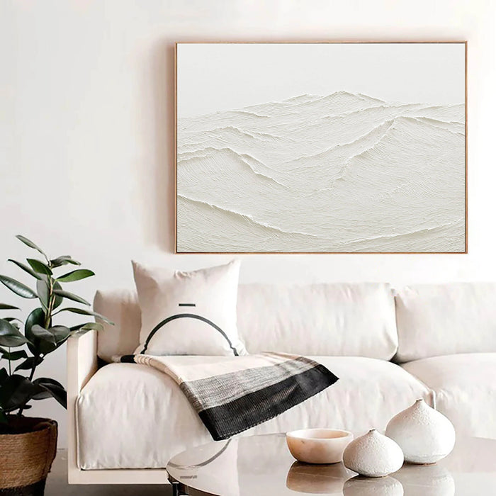 Whispering Sands-Minimalist Textured Abstract Oil Painting in Neutral Tones