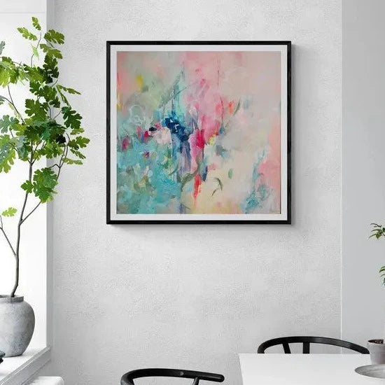 Whispering Blooms - Soft Abstract Floral Painting for Modern Wall Decor