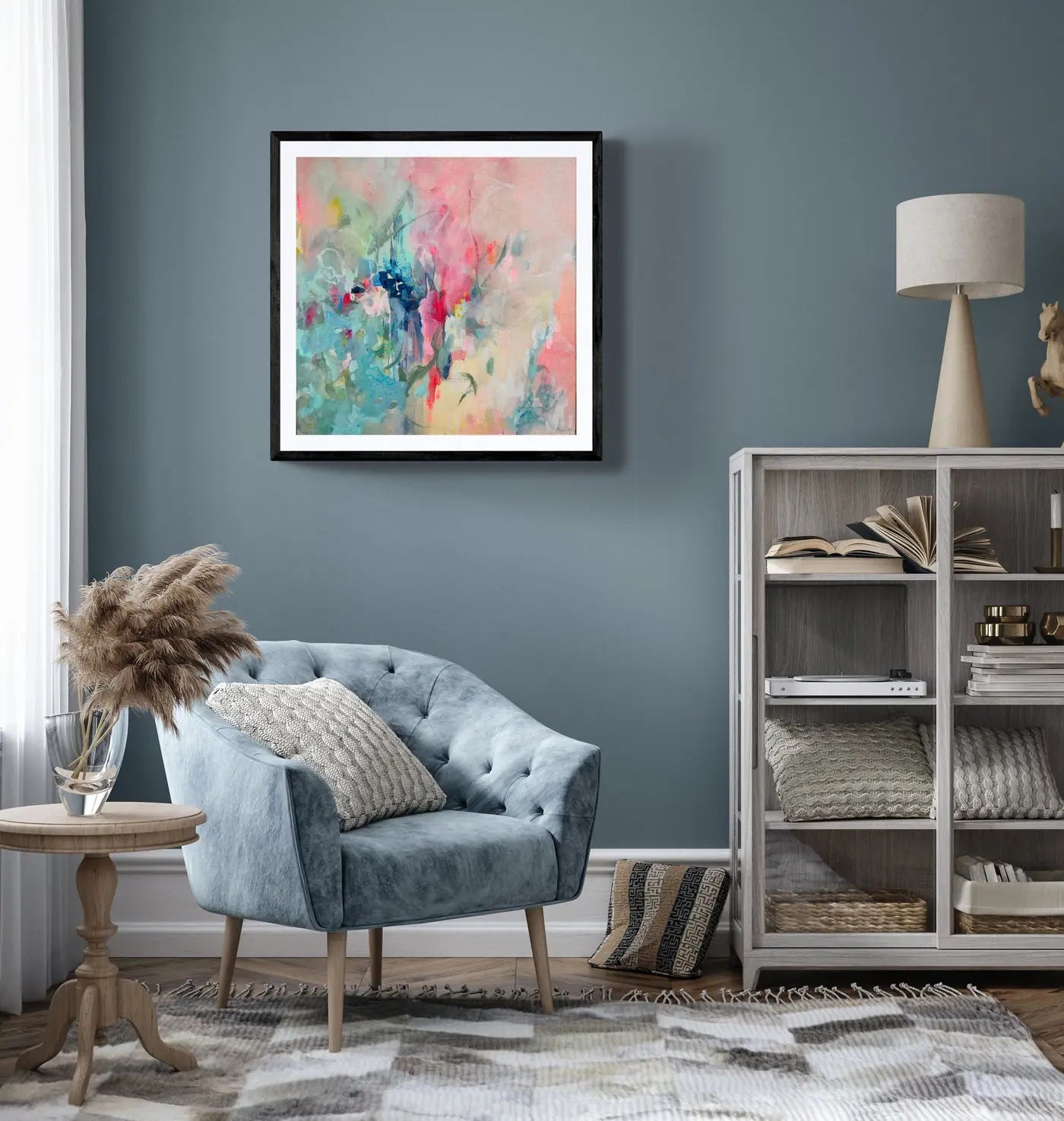 Whispering Blooms - Soft Abstract Floral Painting for Modern Wall Decor
