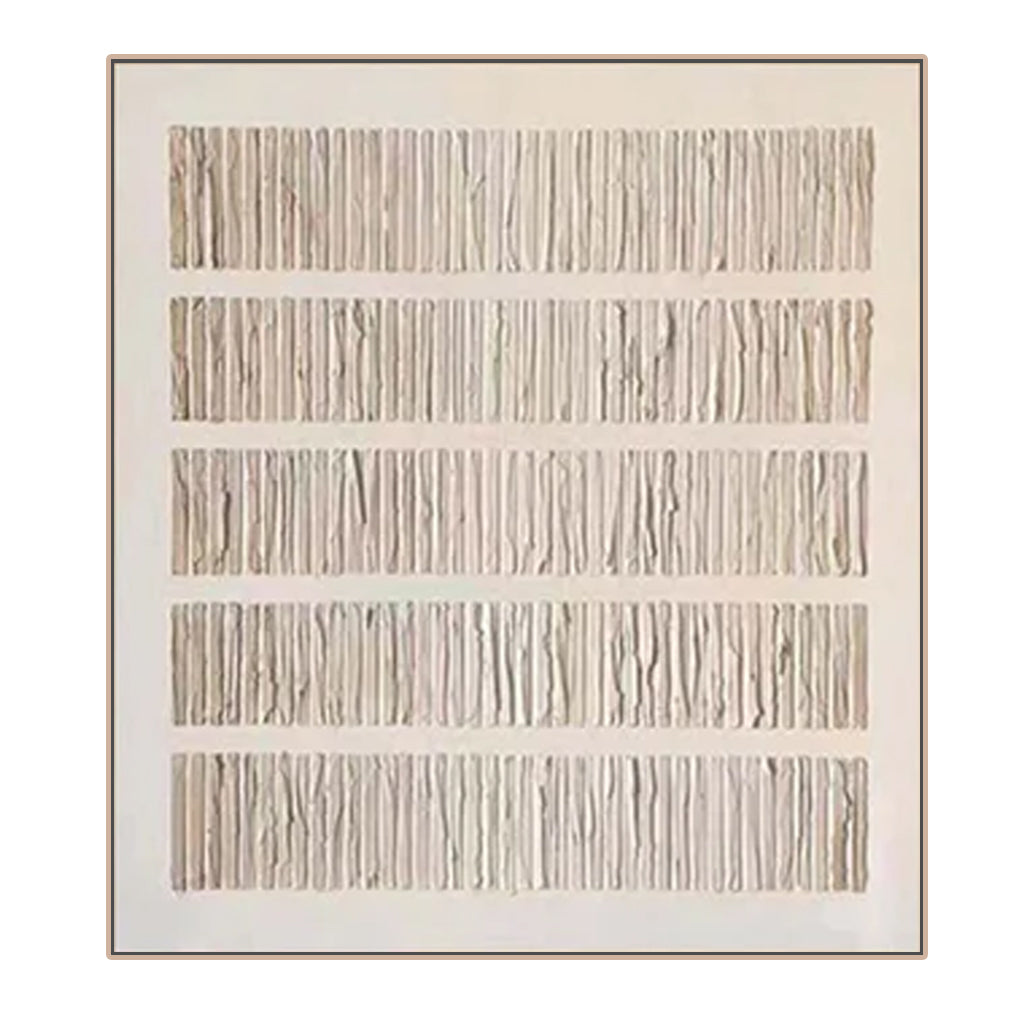 Harmony Stripes-Wabi Sabi Abstract Textured Canvas Painting for Modern Interiors