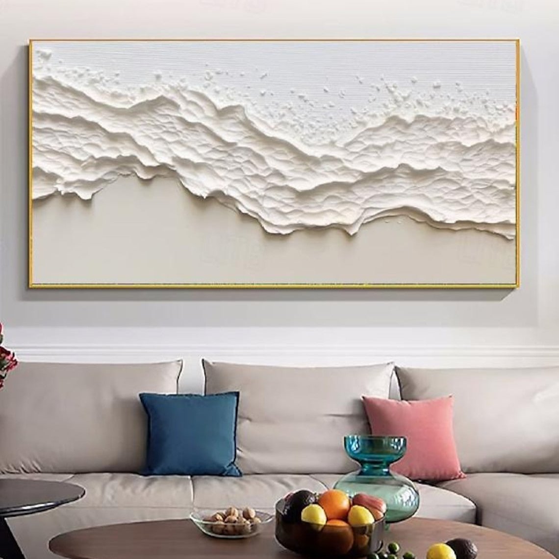 Whispers of the Horizon- Modern 3D Textured Abstract Canvas Painting for Living Room