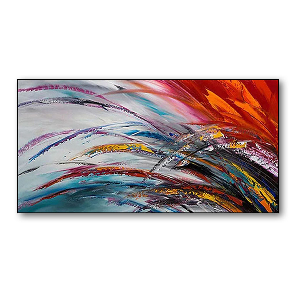 Colored Wheat-Colorful Abstract Landscape Canvas Painting for Modern Decor