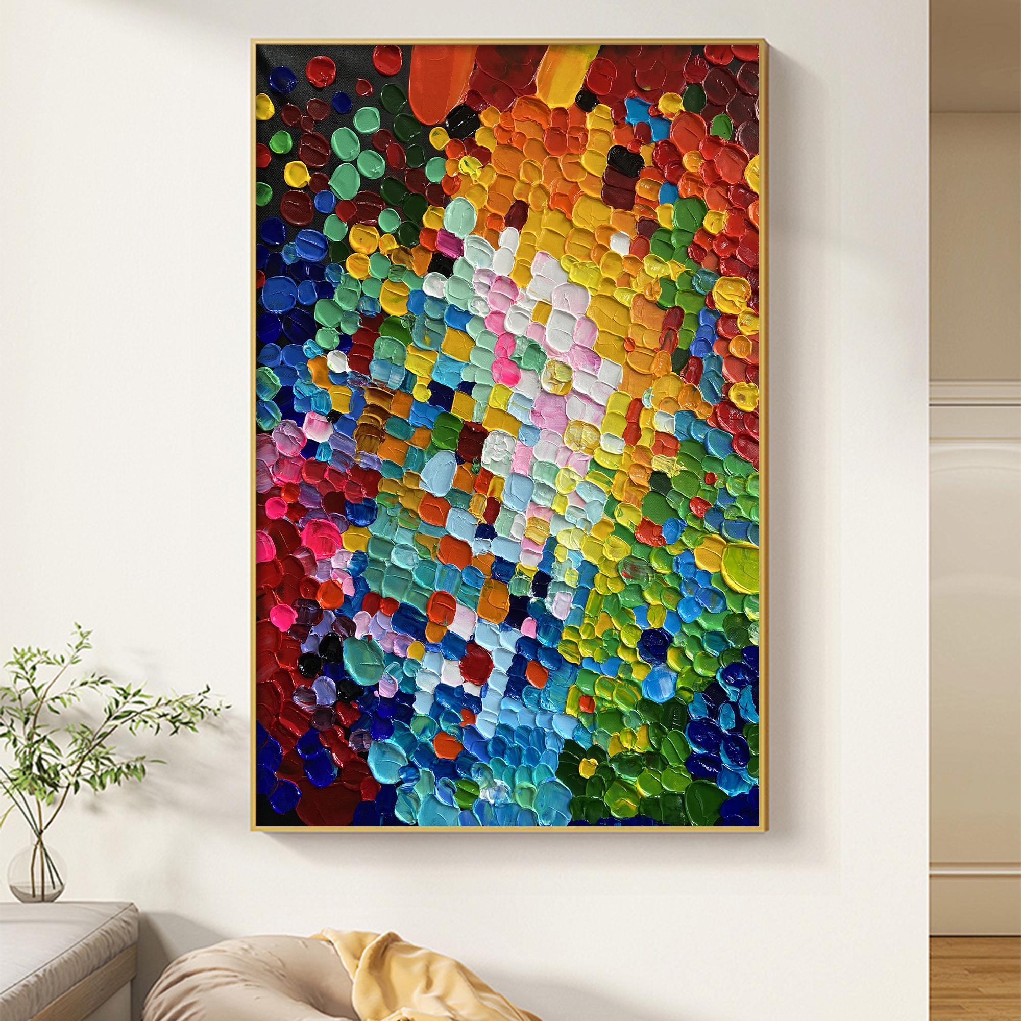 Kaleidoscope-Large Colorful Abstract Oil Painting for Modern Interiors