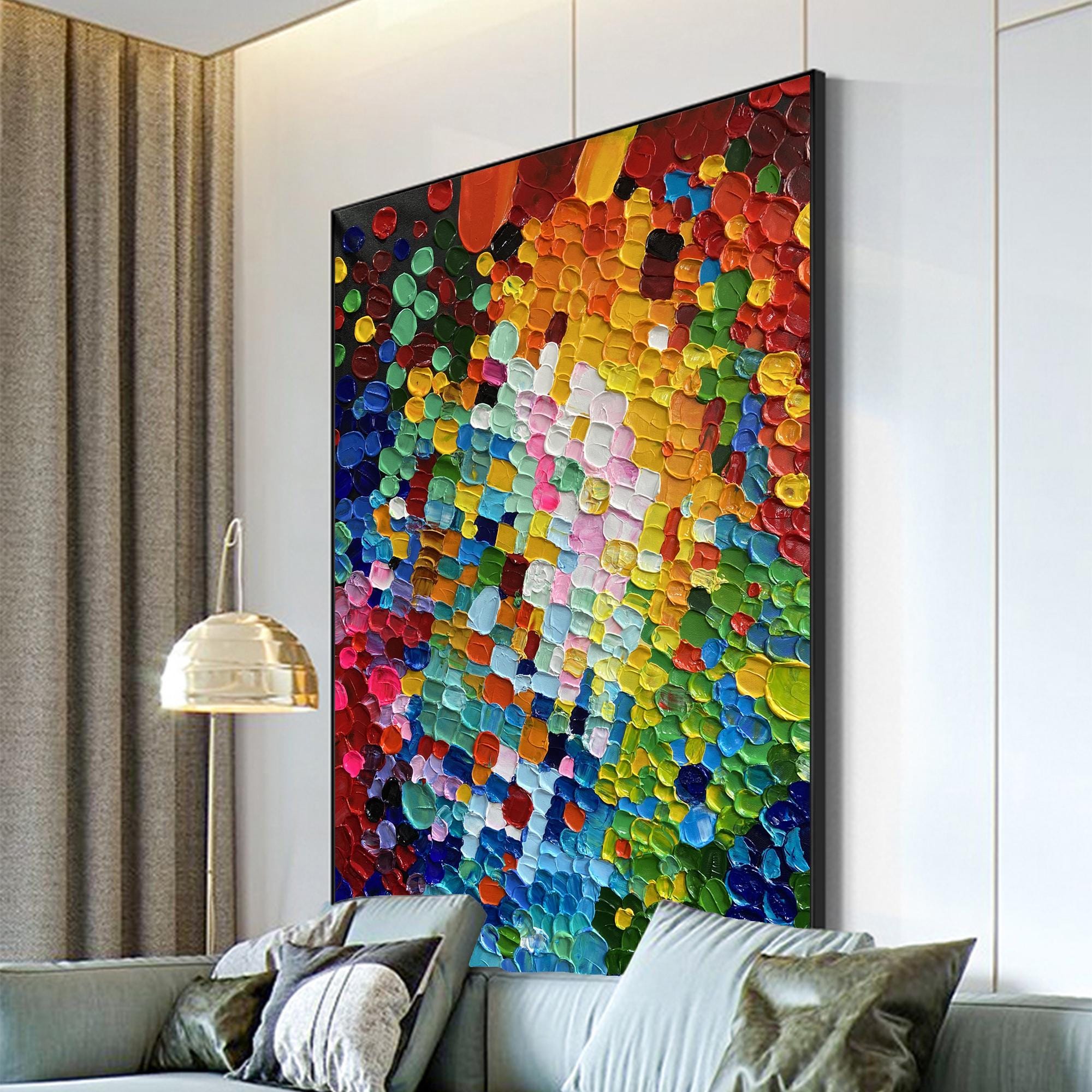 Kaleidoscope-Large Colorful Abstract Oil Painting for Modern Interiors