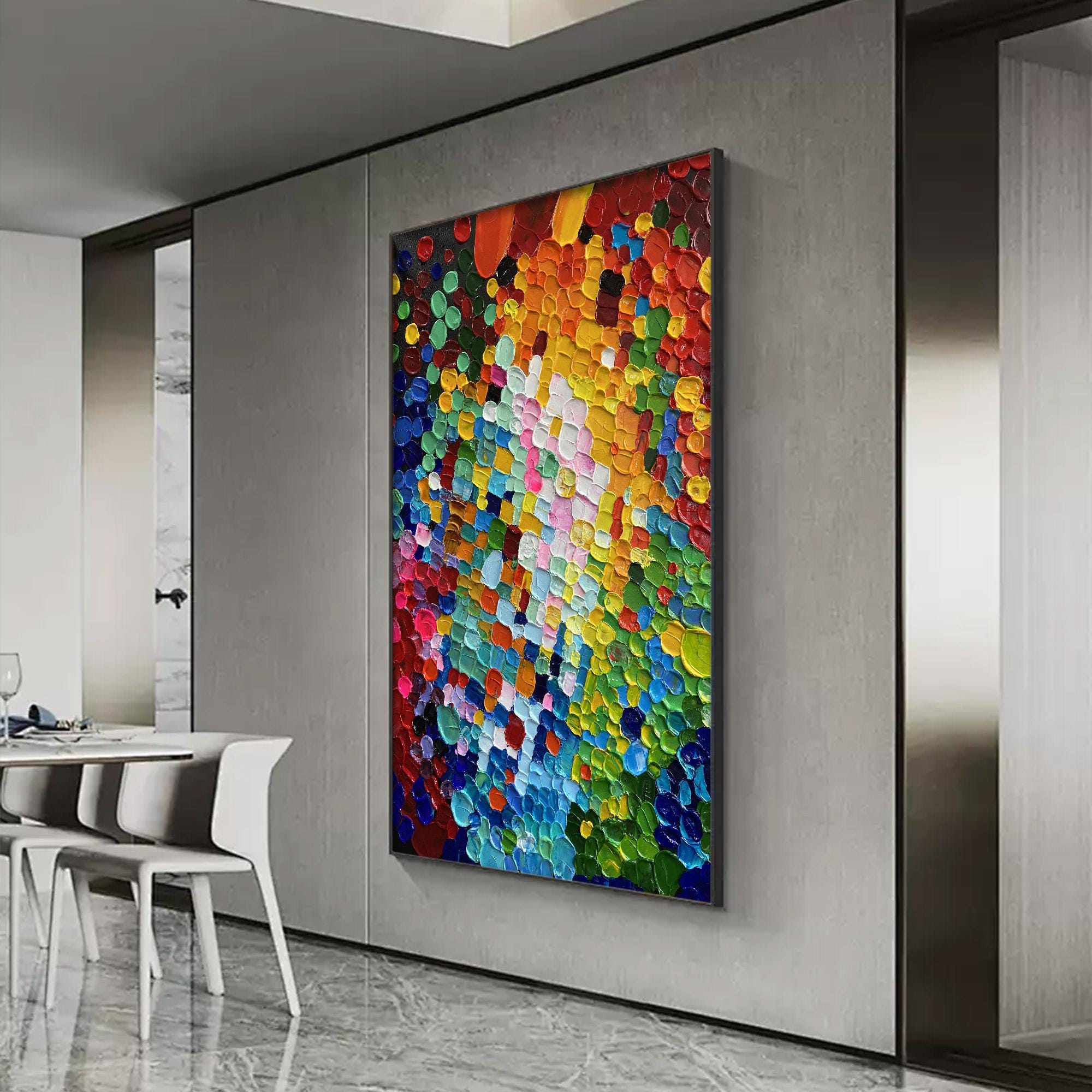 Kaleidoscope-Large Colorful Abstract Oil Painting for Modern Interiors