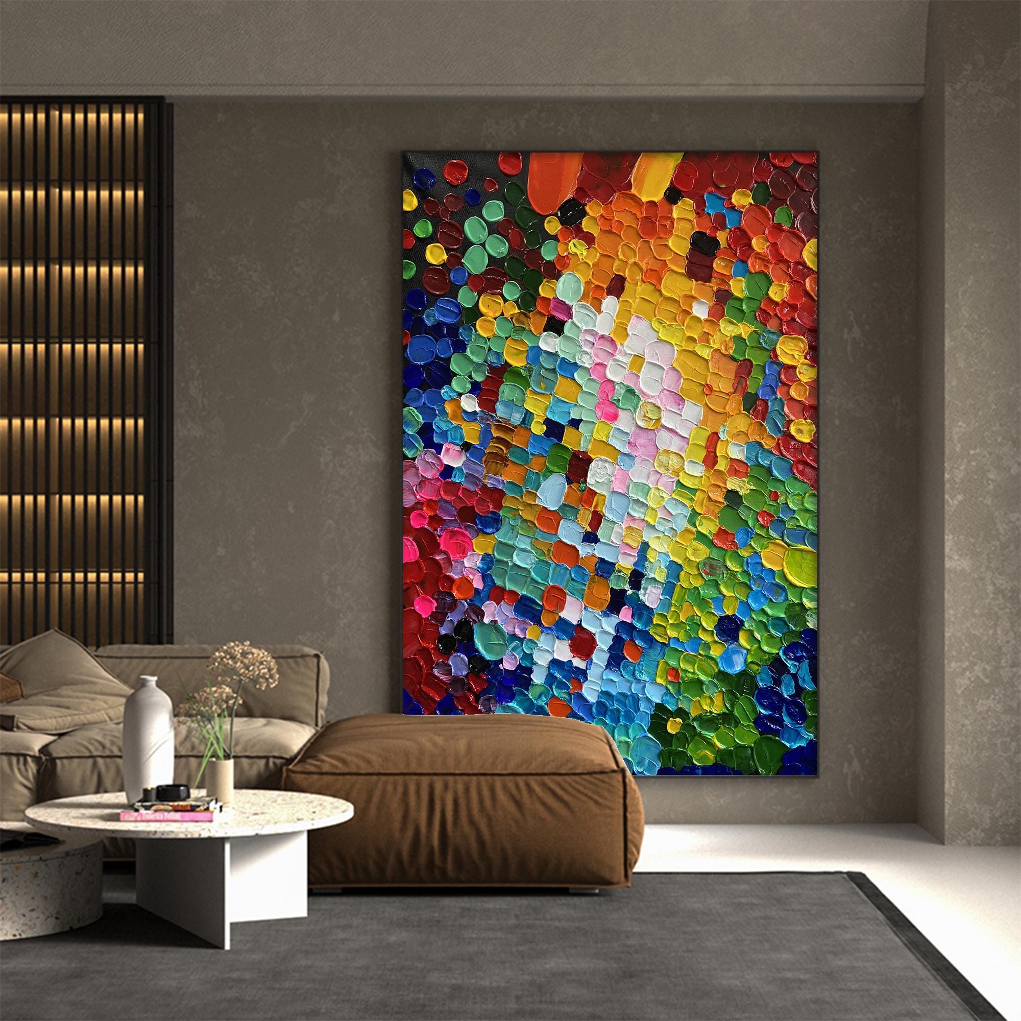 Kaleidoscope-Large Colorful Abstract Oil Painting for Modern Interiors