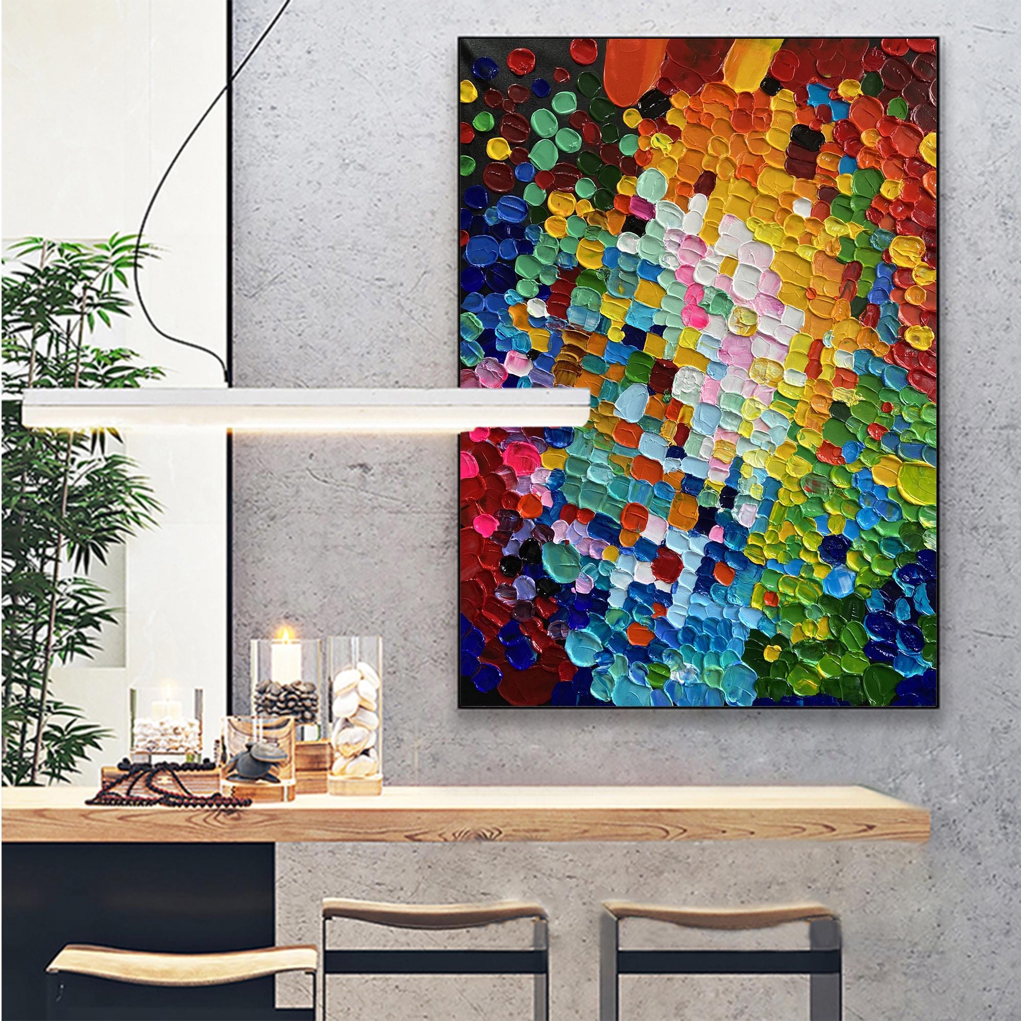 Kaleidoscope-Large Colorful Abstract Oil Painting for Modern Interiors