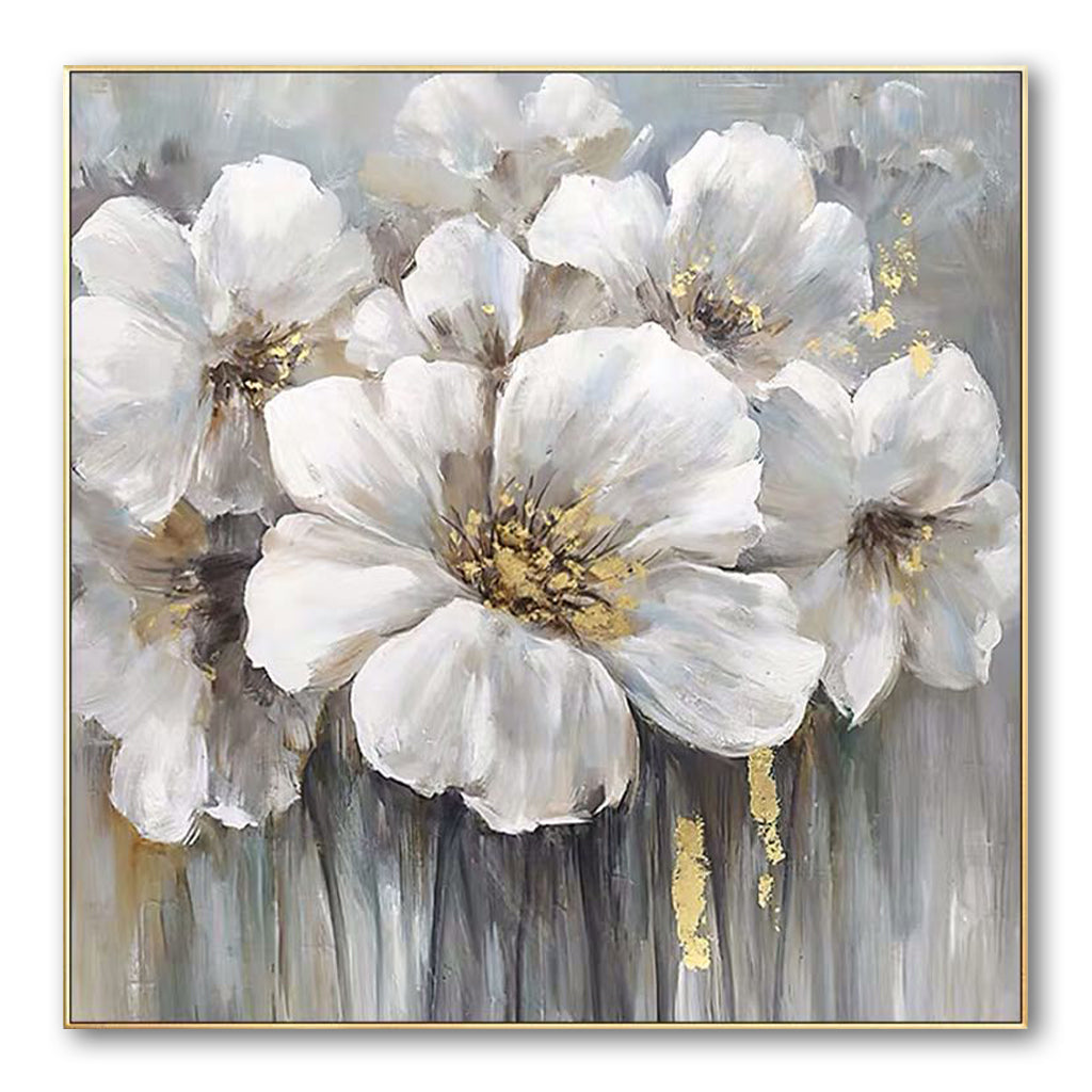 Nimbus-Modern Abstract Floral Oil Painting on Canvas for Luxury Decor