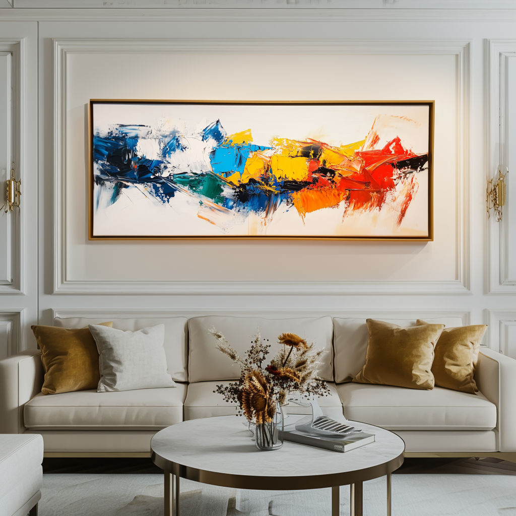 Symphony of Energy-Colorful Abstract Oil Painting, Modern Textured Wall Art for Home Decoration