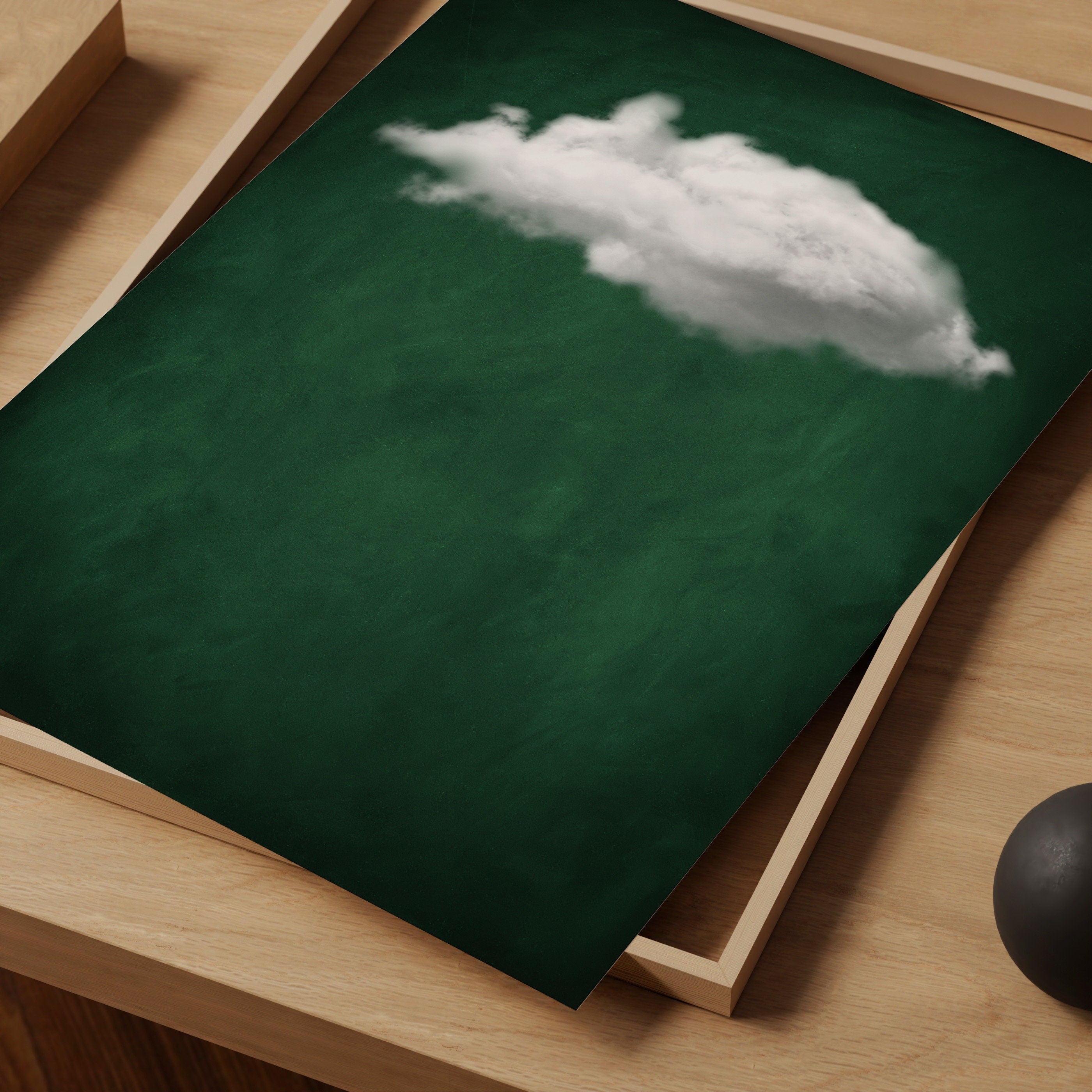 Ephemeral Echo-Minimalist Green and White Textured Abstract Oil Painting for modern decor