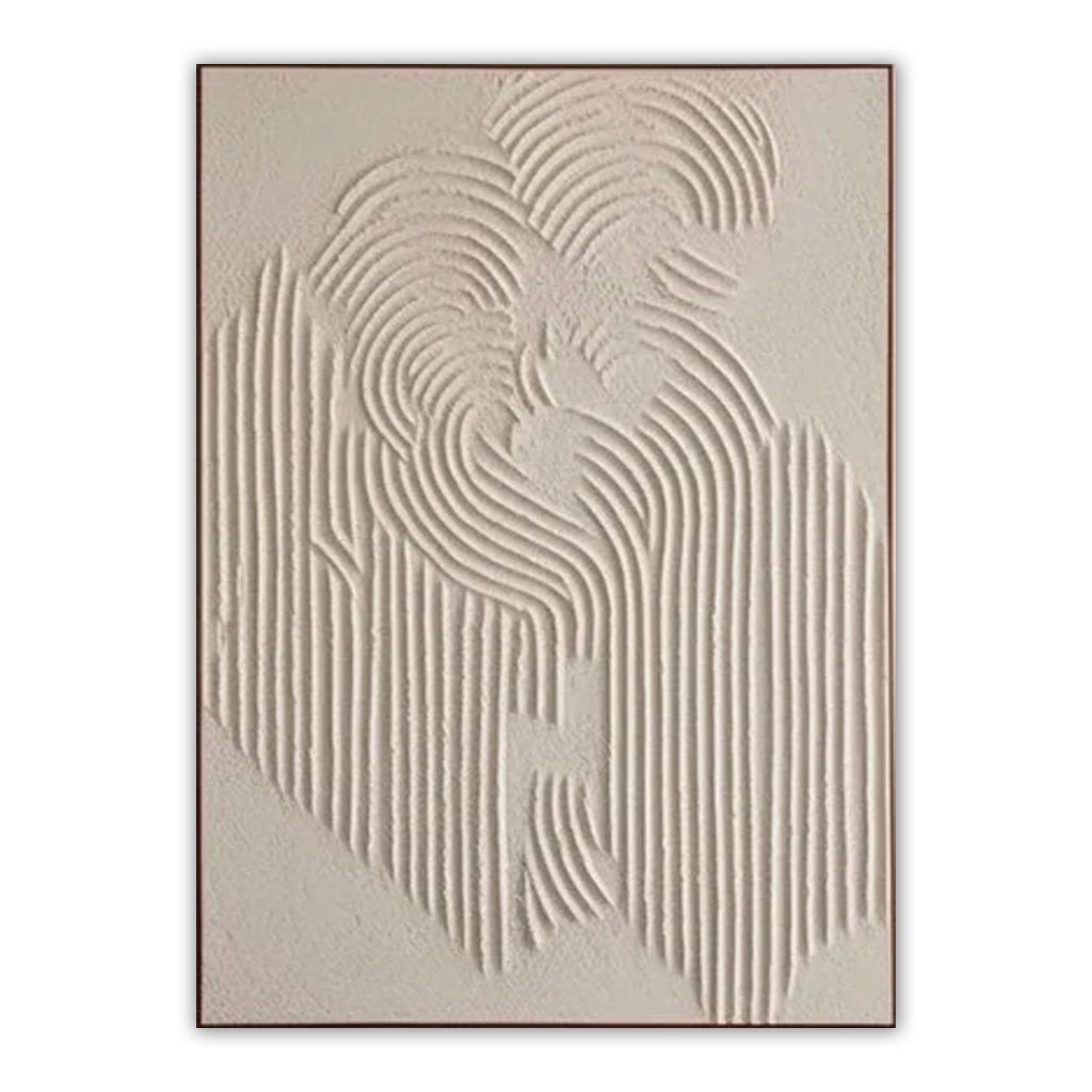 Minimalist White Relief Painting-Wabi Sabi Textured Abstract Wall Art for Modern Decor