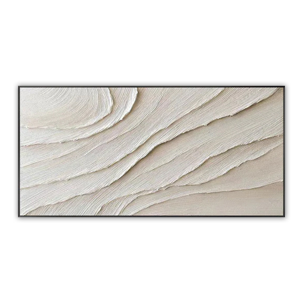Serene Sand Waves-Minimalist Textured Abstract Canvas Painting for neutral modern decor