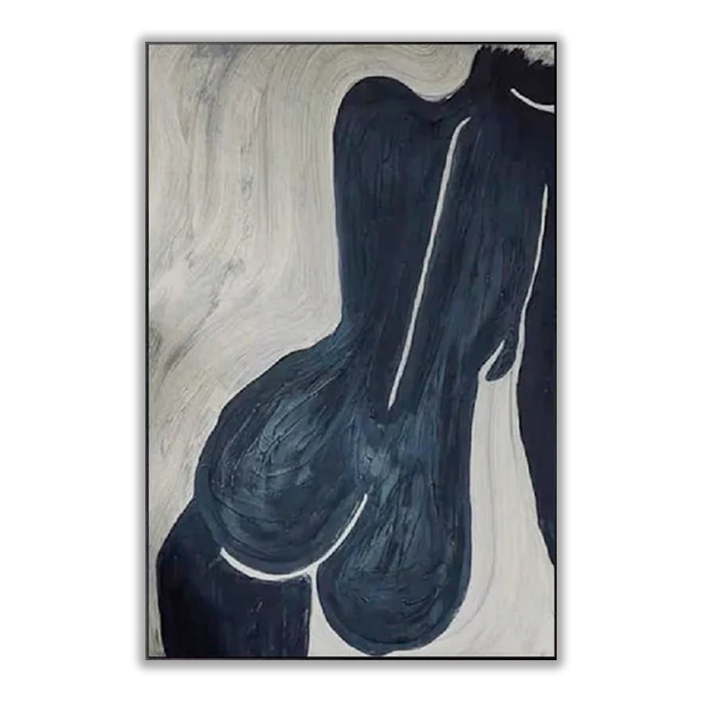 Large Abstract Nude Figure Canvas Art - Modern Minimalist Painting