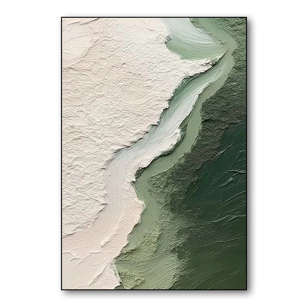 3D Ocean Wave Green Texture Oil Painting #Iris01