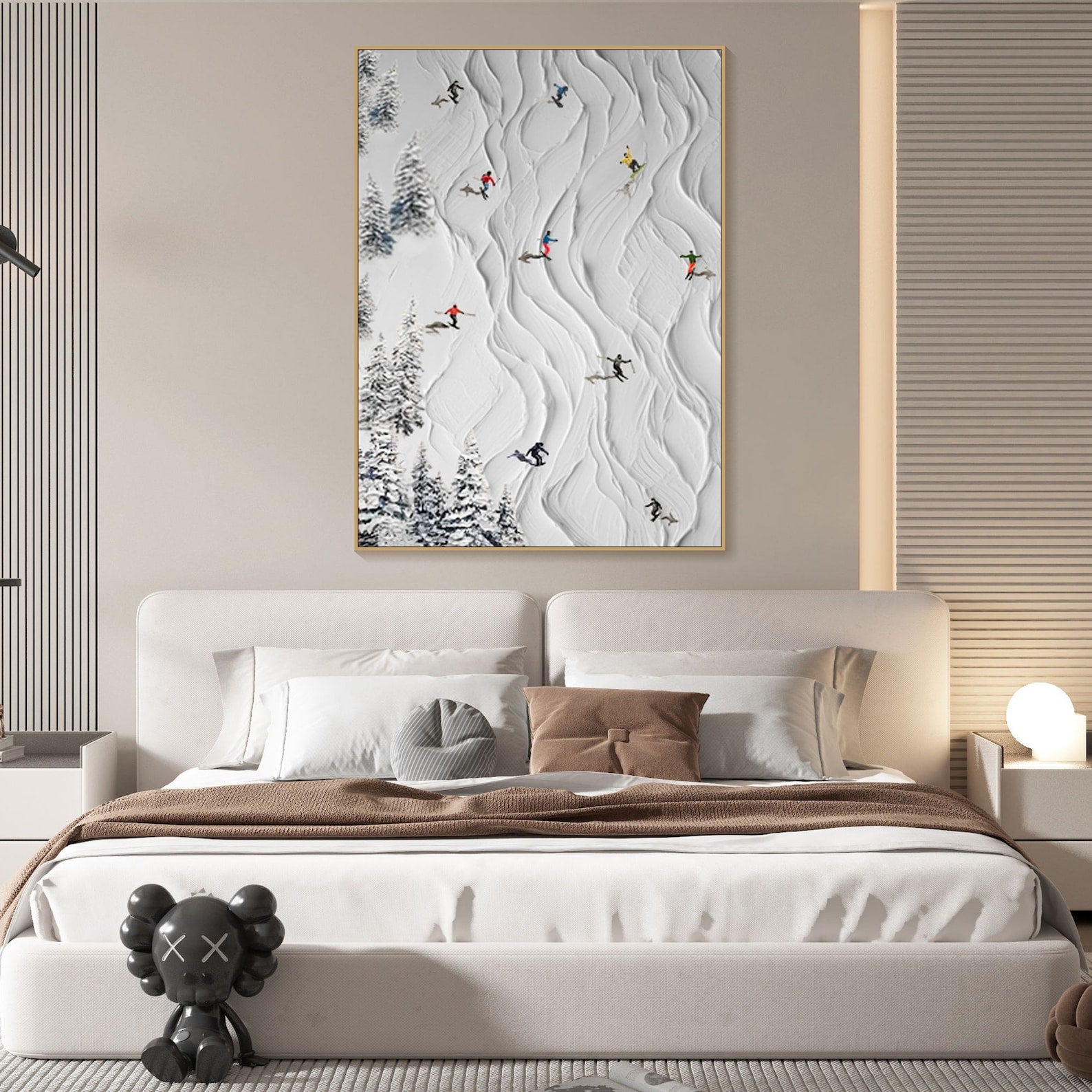 Skiing Sport | Dynamic Abstract Painting of Winter Sports for Modern Interiors