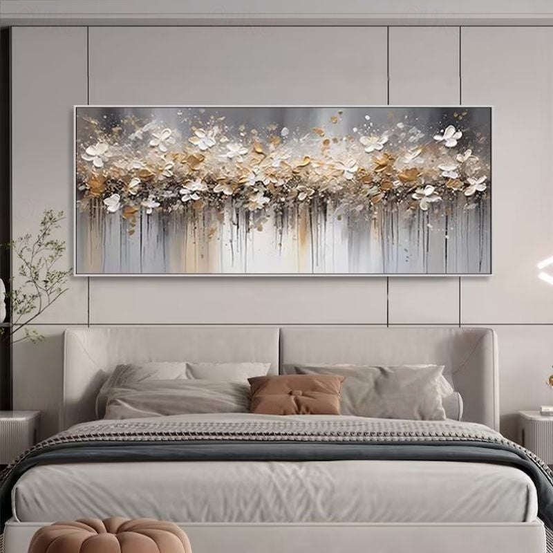 Misty Blossom Dreams-Abstract Floral Painting for Modern Home Decor