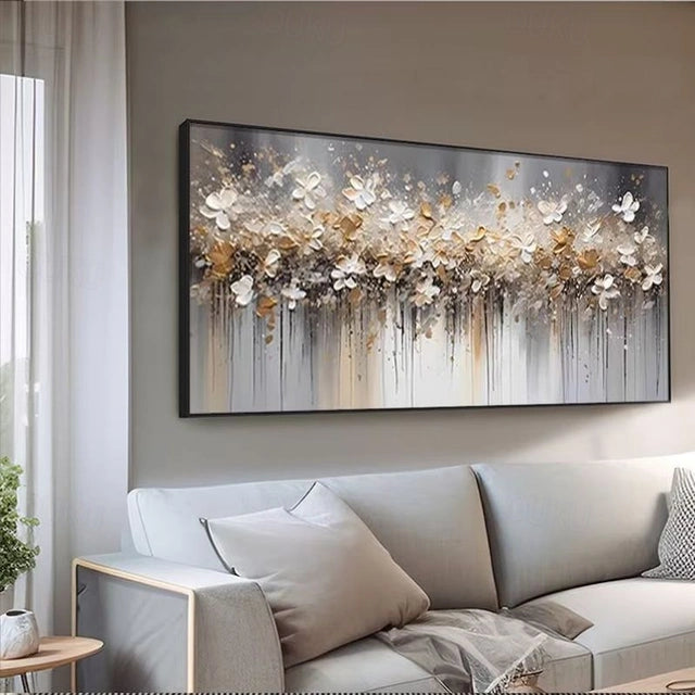 Misty Blossom Dreams-Abstract Floral Painting for Modern Home Decor