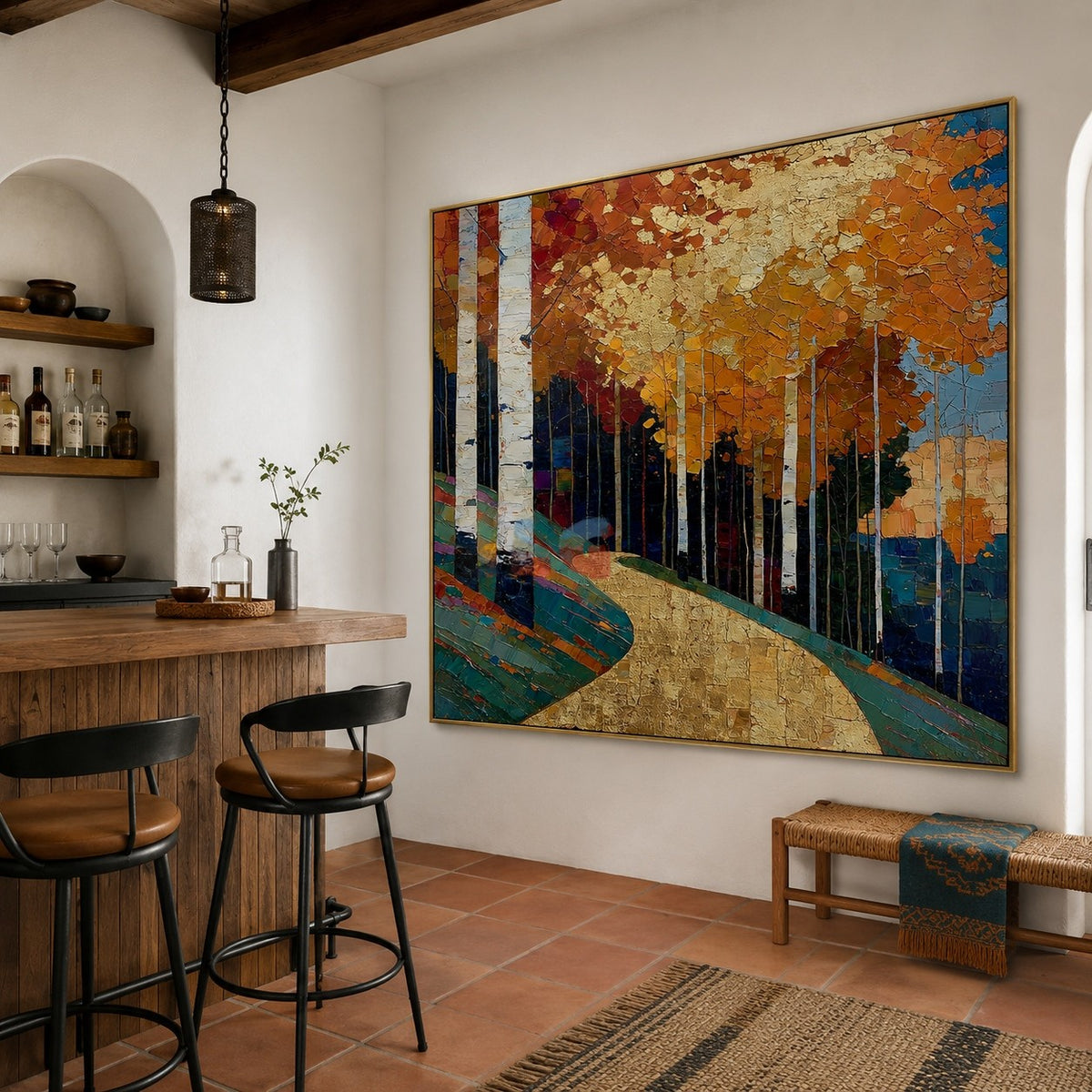 Amberwood Birch Path – Landscape Wall Art