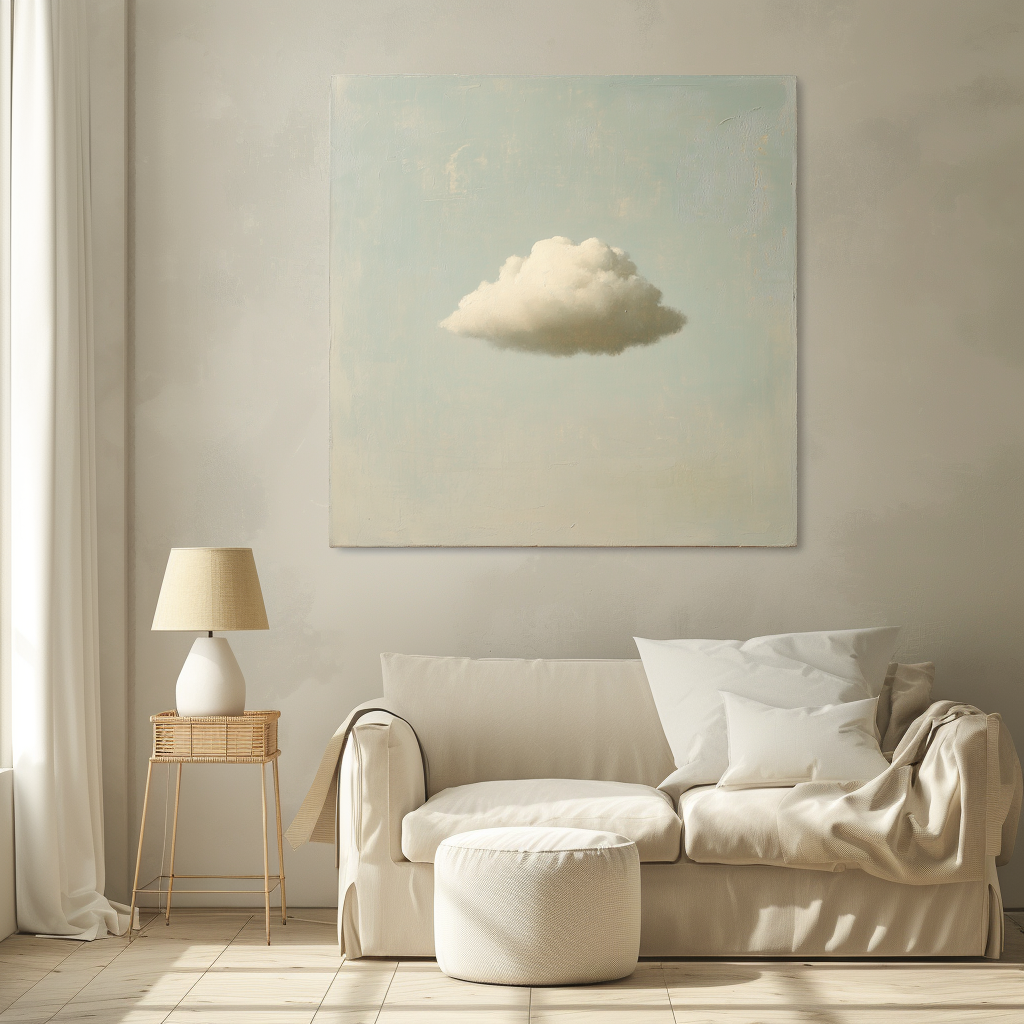 Dream Drift - 3D Cloud Abstract Wall Art,Soft Tone Minimalist Decorative Painting