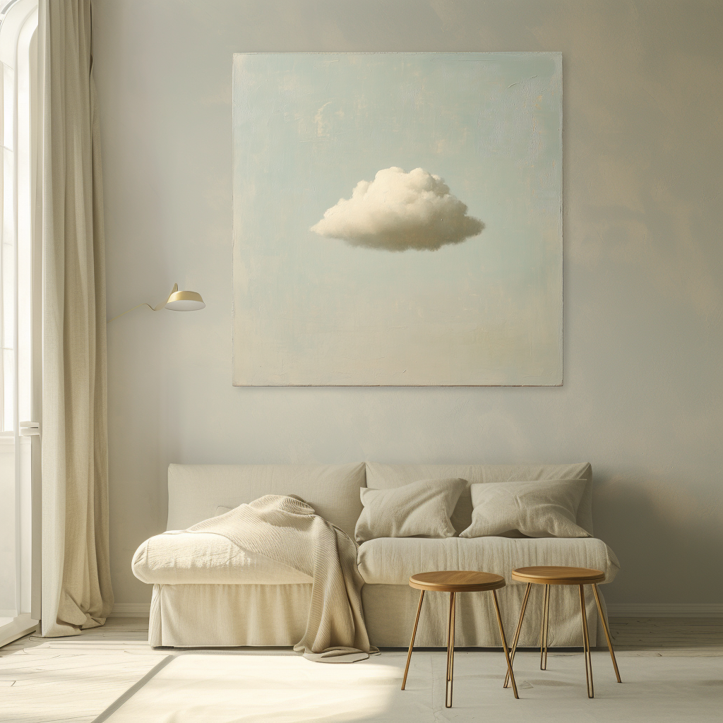 Dream Drift - 3D Cloud Abstract Wall Art,Soft Tone Minimalist Decorative Painting