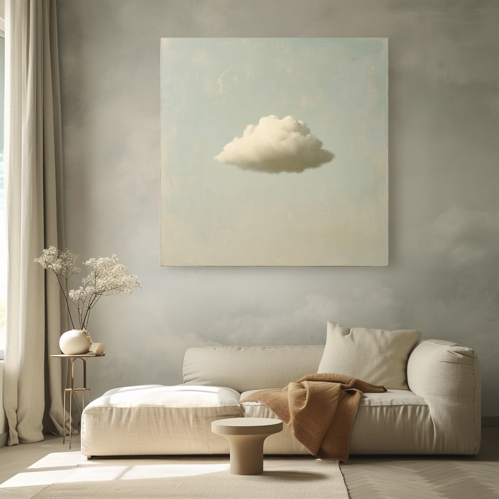 Dream Drift - 3D Cloud Abstract Wall Art,Soft Tone Minimalist Decorative Painting