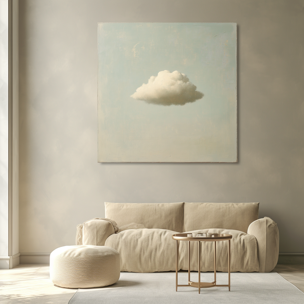 Dream Drift - 3D Cloud Abstract Wall Art,Soft Tone Minimalist Decorative Painting