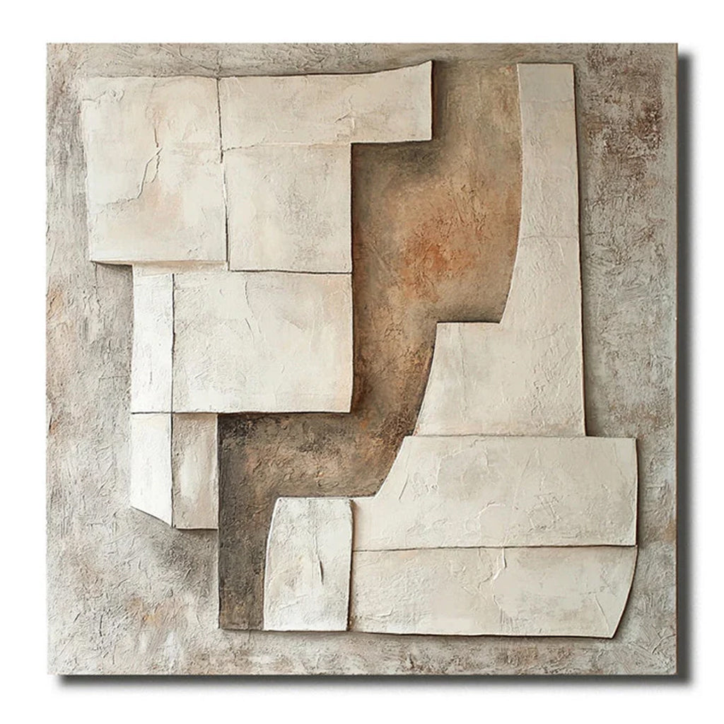 Earth Layers-Organic Handcrafted Wabi Sabi Art on Canvas for Modern Interiors