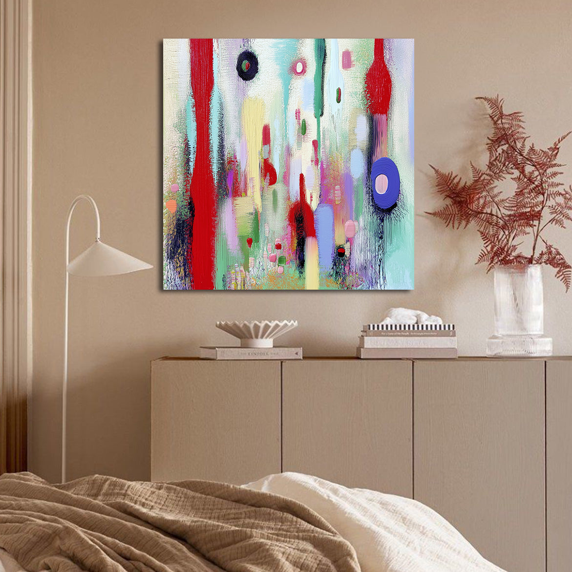 Echoes of Color - Large Colorful Abstract Oil Painting Bold Textured Modern Canvas Wall Art