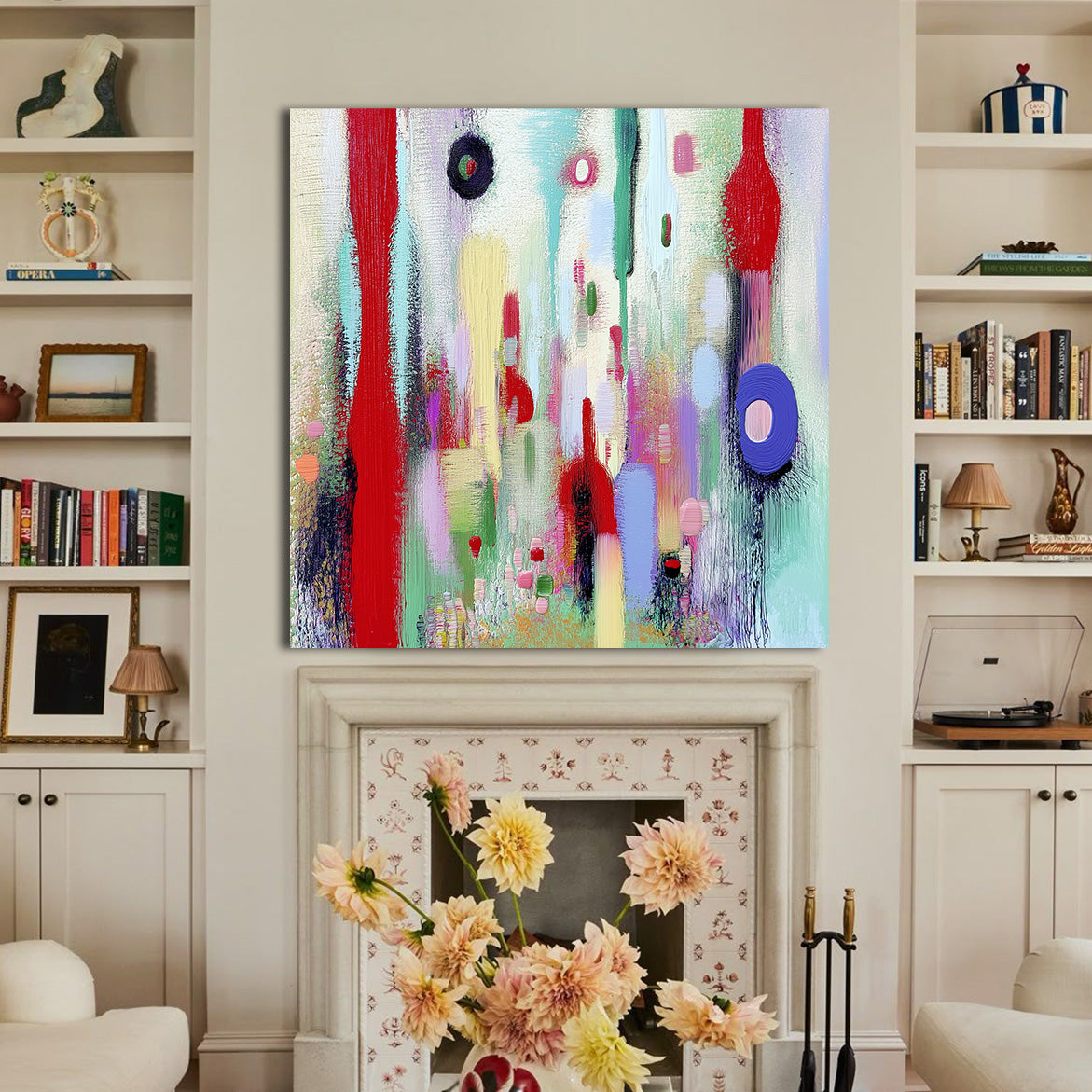 Echoes of Color - Large Colorful Abstract Oil Painting Bold Textured Modern Canvas Wall Art