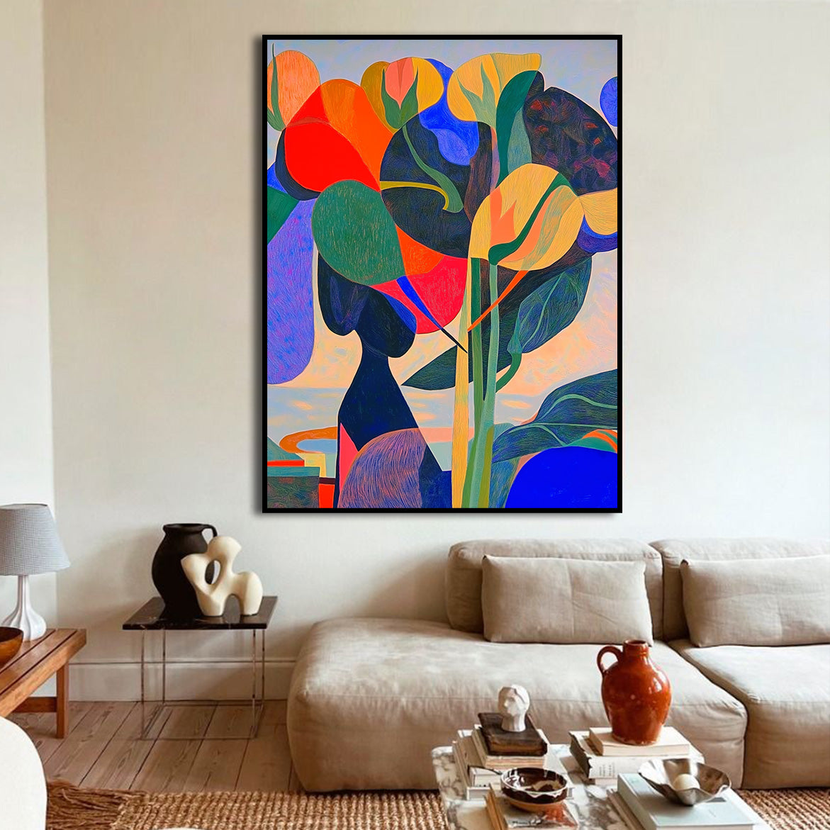 Electric Bloom - Colorful Abstract Botanical Art Modern Expressionist Floral Painting