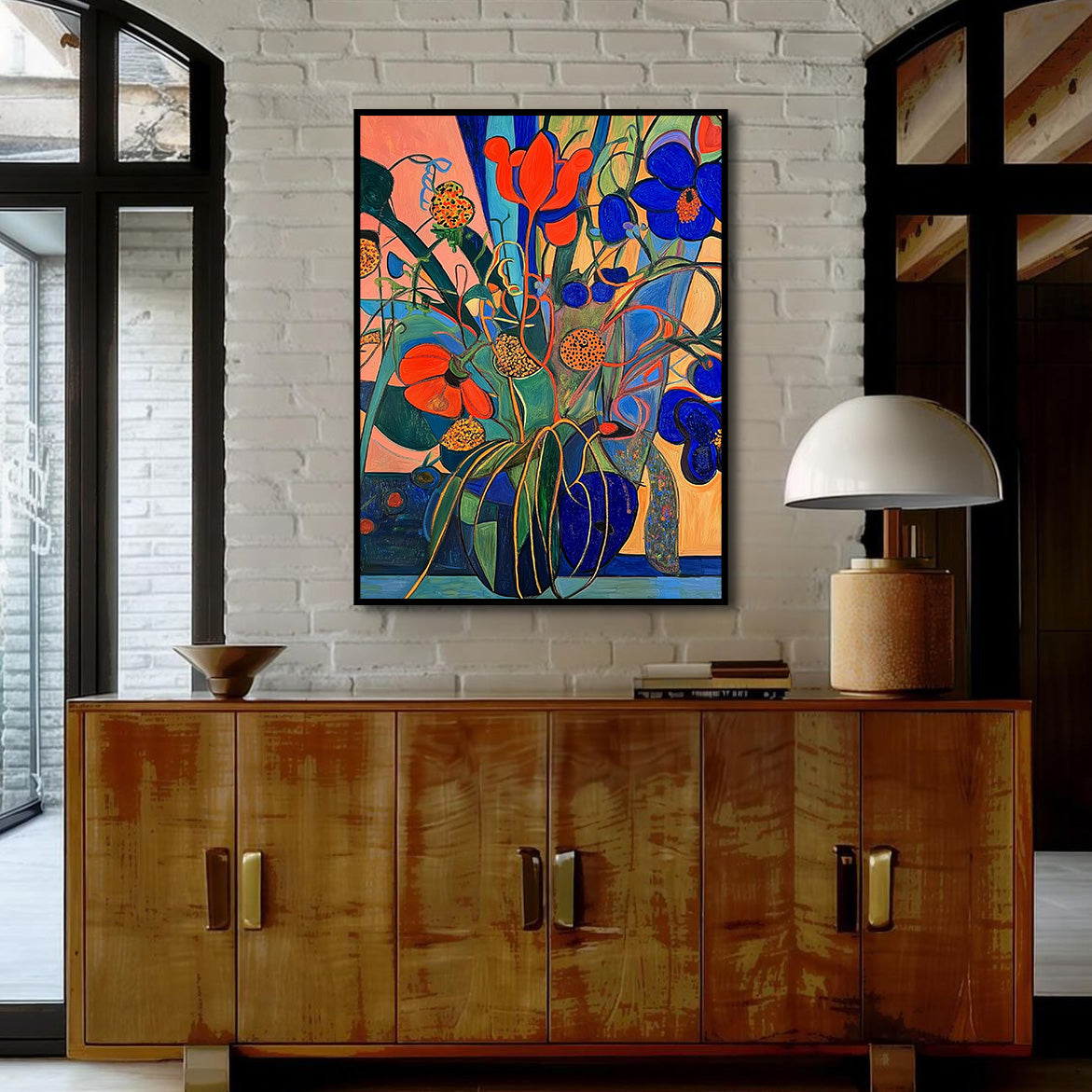 Electric Garden - Bold Abstract Floral Painting – Colorful Modern Expressionist Wall Art