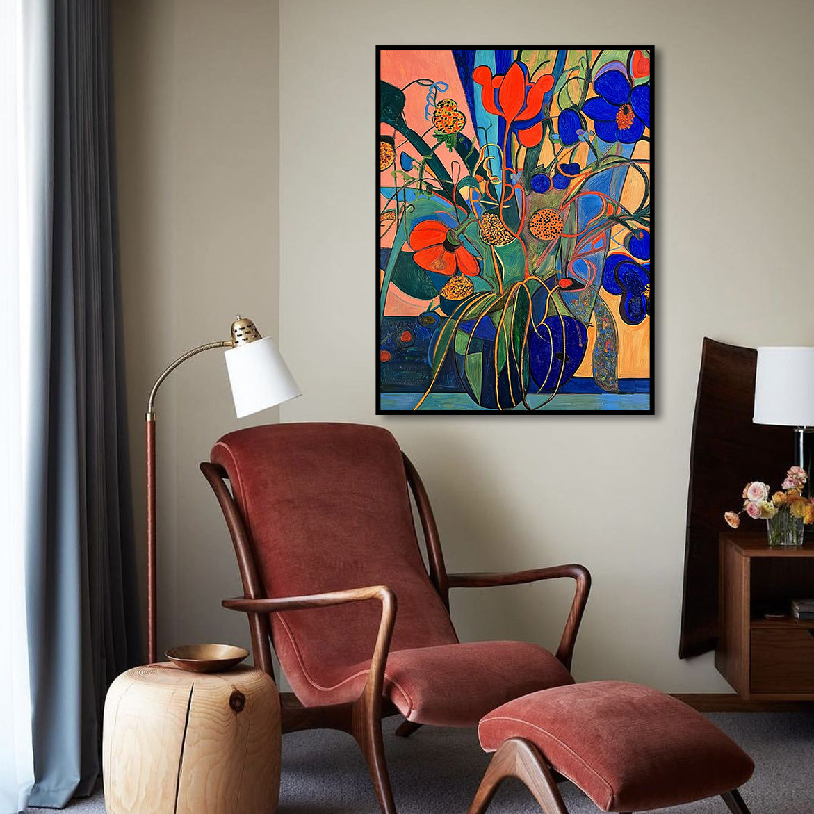Electric Garden - Bold Abstract Floral Painting – Colorful Modern Expressionist Wall Art