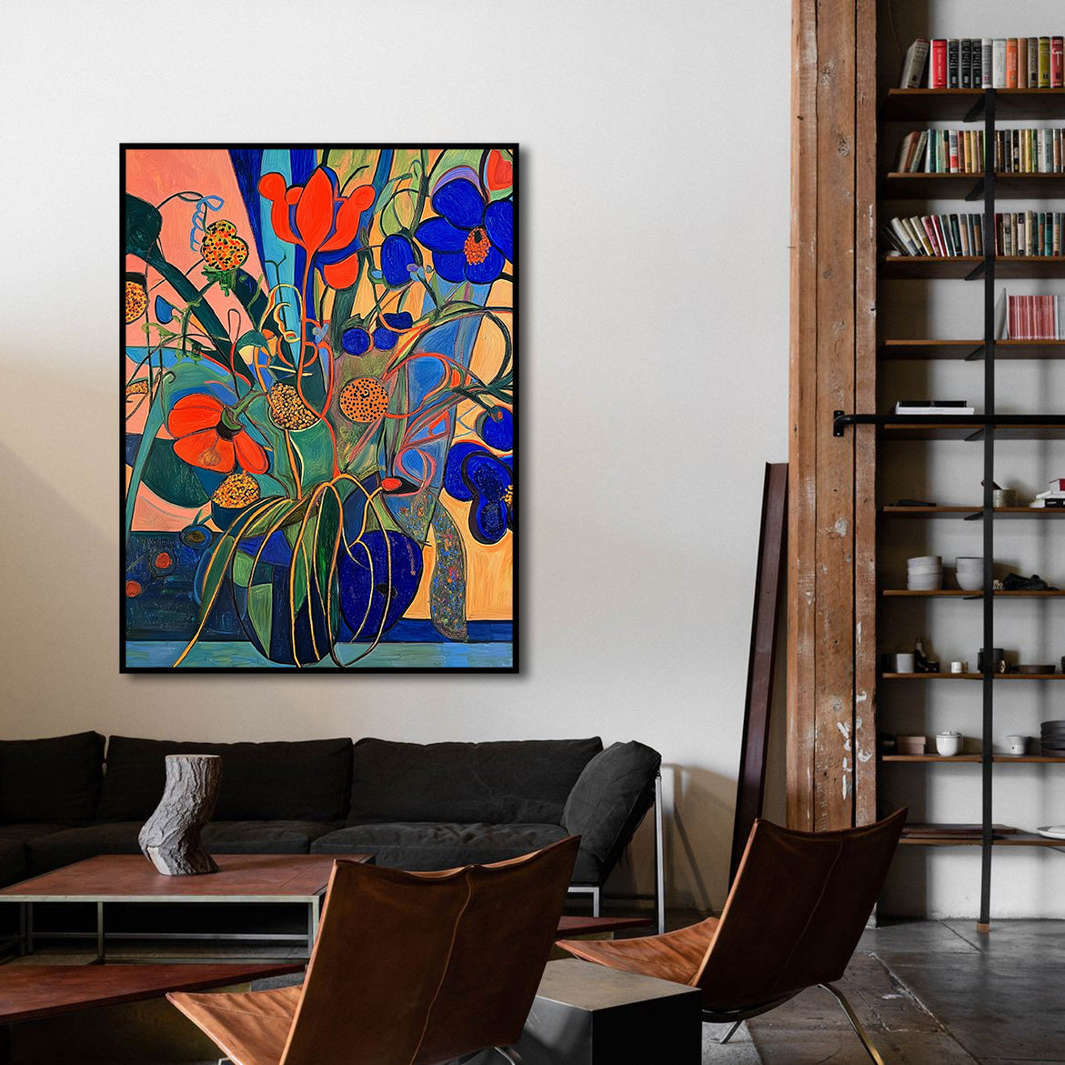 Electric Garden - Bold Abstract Floral Painting – Colorful Modern Expressionist Wall Art