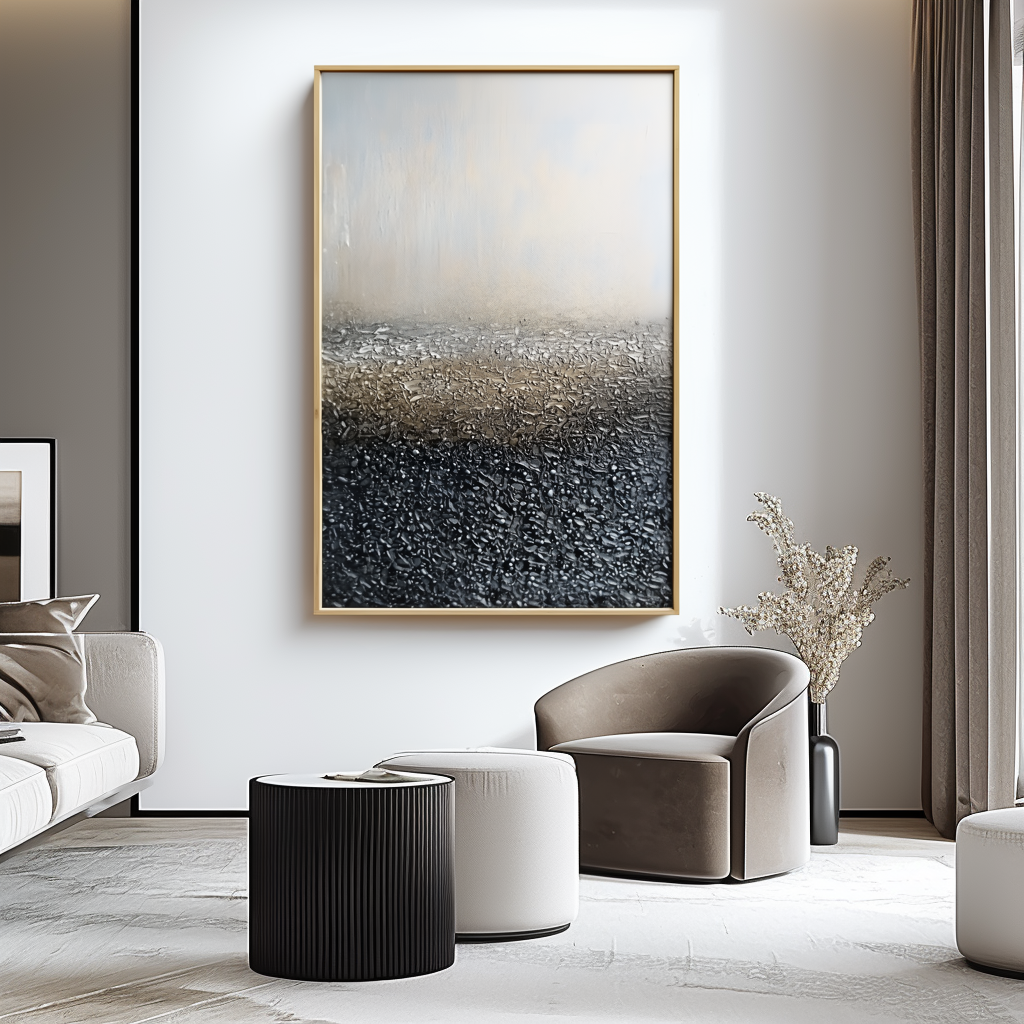 Eternal Horizon – Hand-Painted 3D Textured Abstract Oil Painting on Canvas