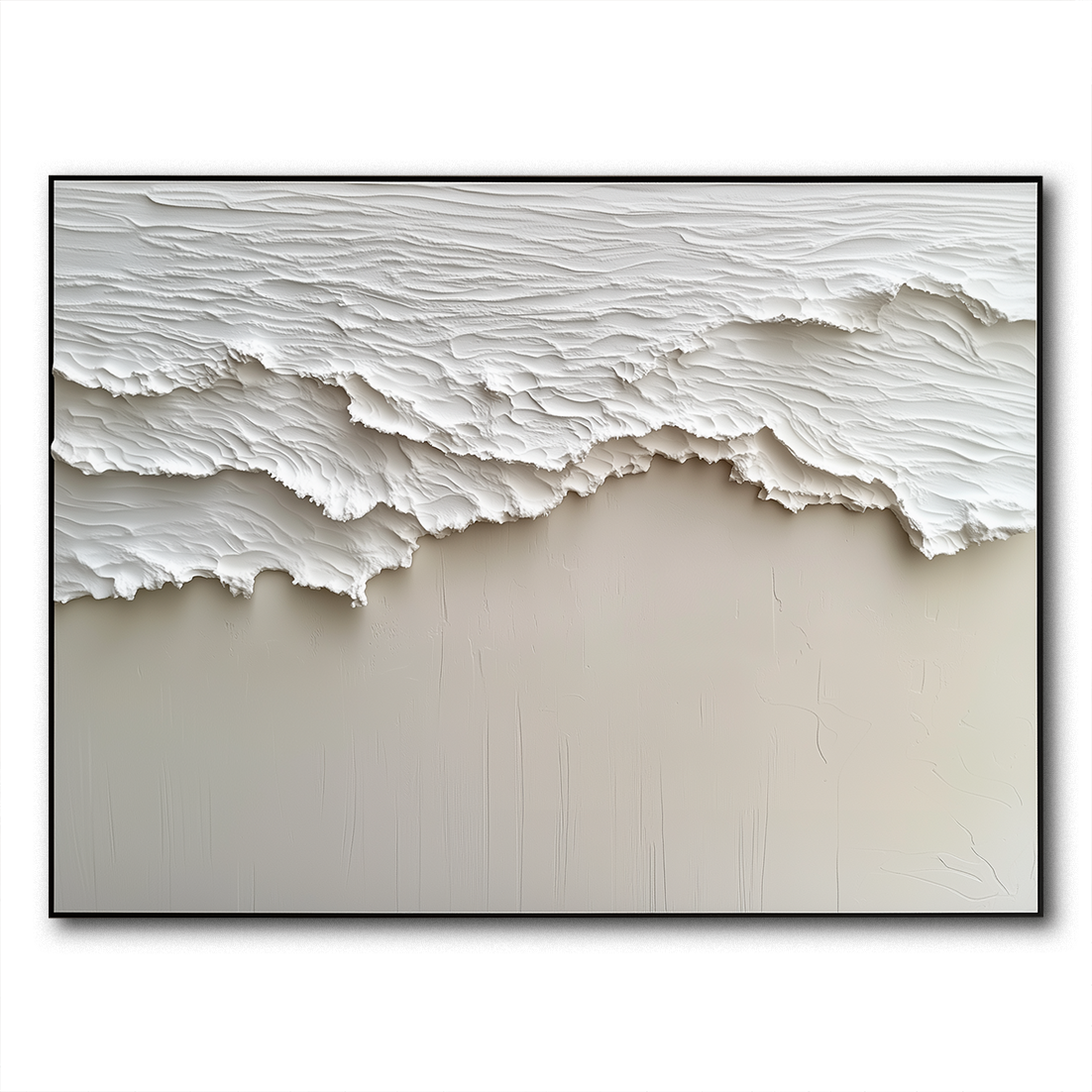 Ethereal Waves-Handcrafted Abstract Coastal Textured Painting for Wabi Sabi Interiors