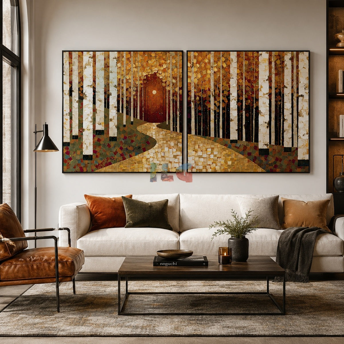Golden Birch Passage Set – Landscape Wall Art