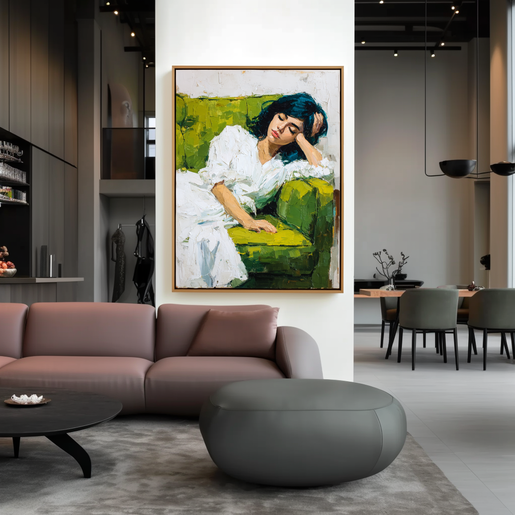 Hand-painted original decor adds depth, texture, and a personal touch to your living space, creating a one-of-a-kind atmosphere.