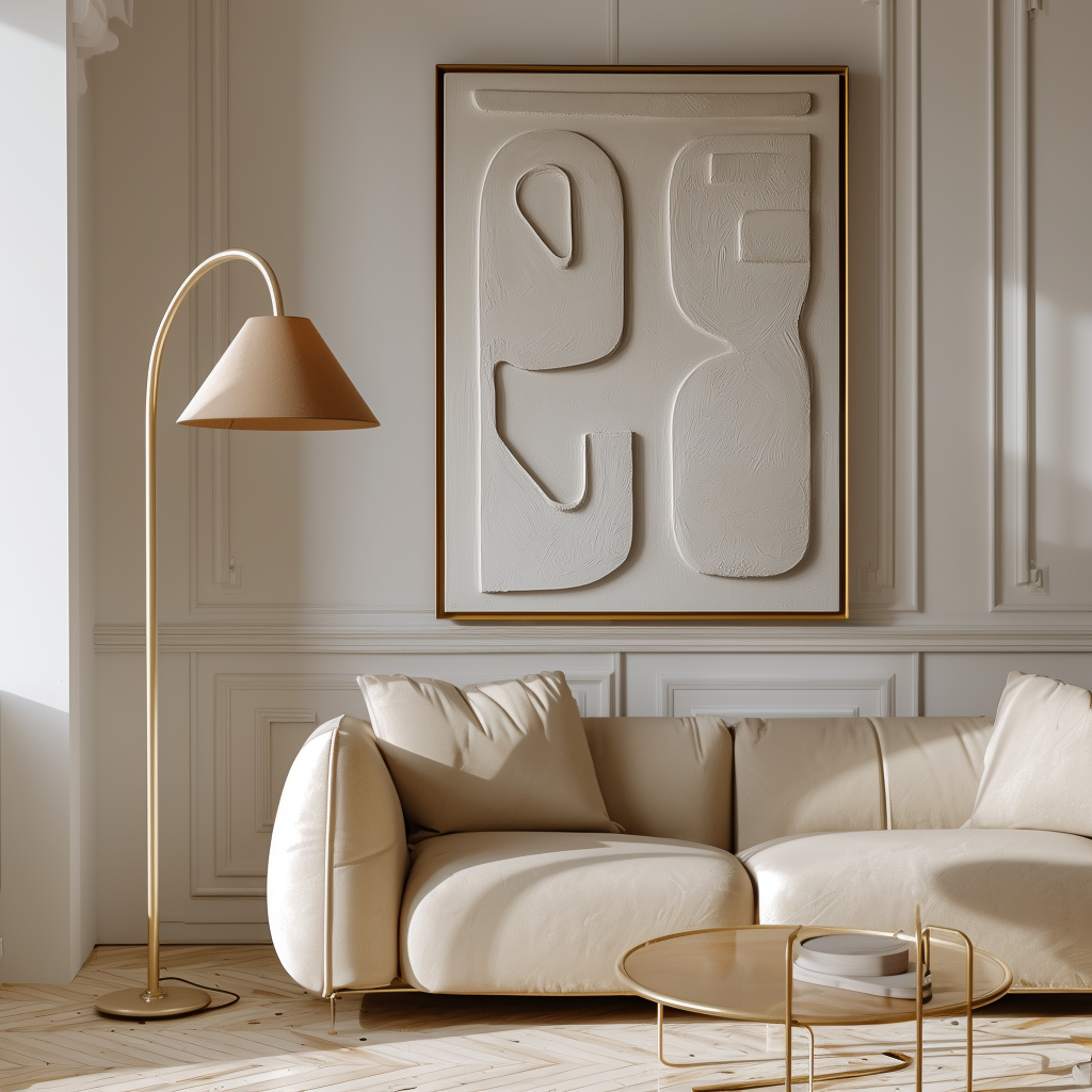 Harmonic Forms-Minimalist Geometric Wall Art - Handmade 3D Textured Abstract Decor