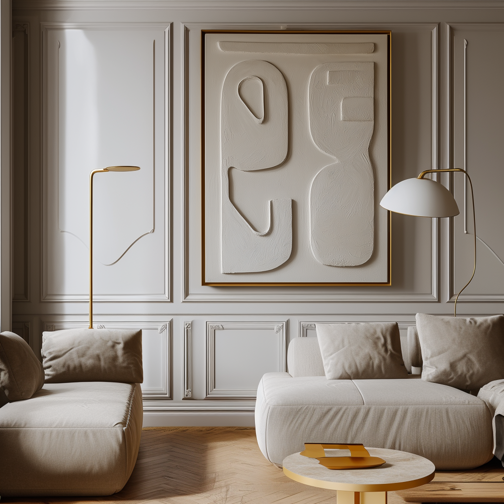 Harmonic Forms-Minimalist Geometric Wall Art - Handmade 3D Textured Abstract Decor