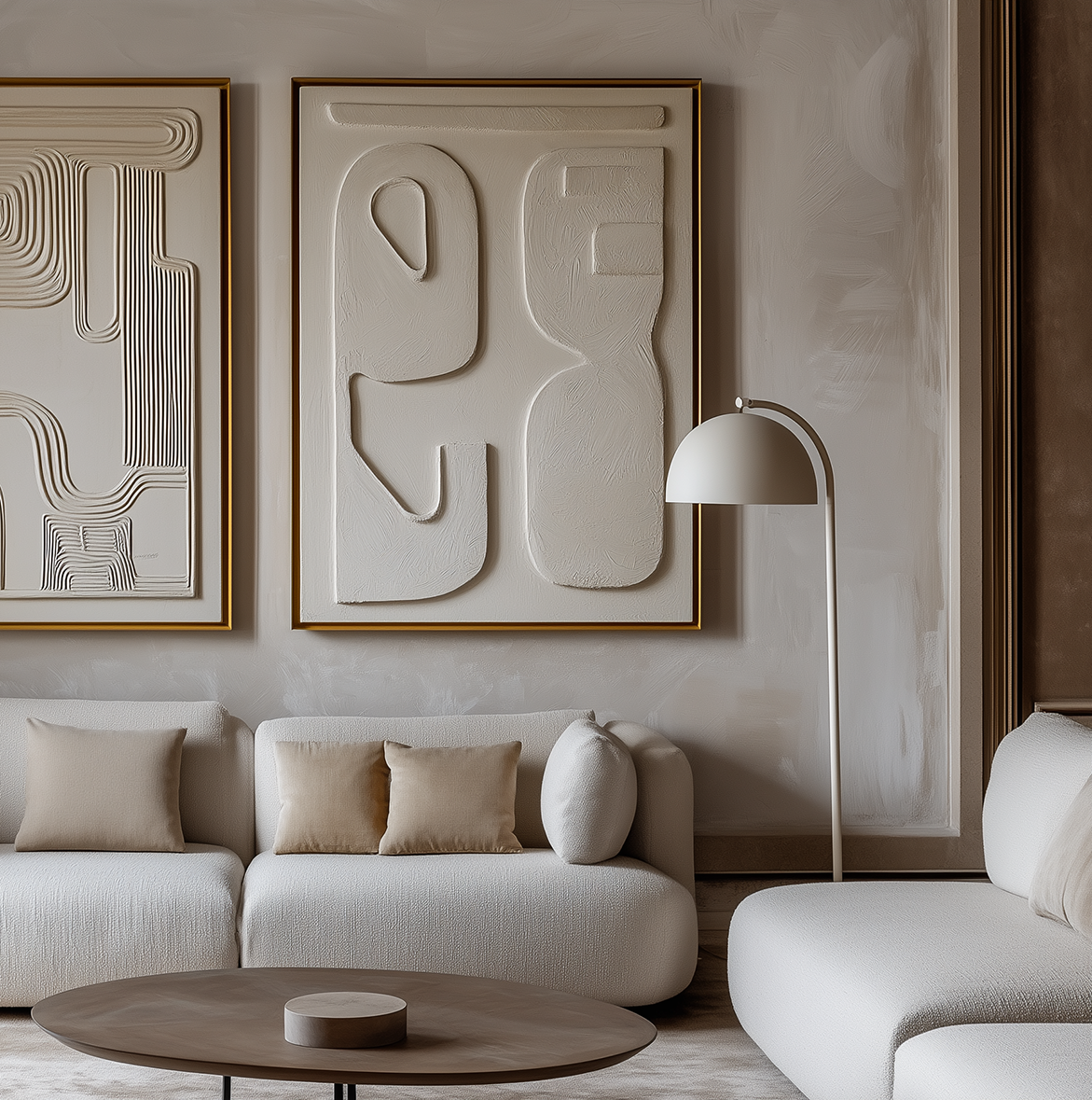 Harmonic Forms-Minimalist Geometric Wall Art - Handmade 3D Textured Abstract Decor