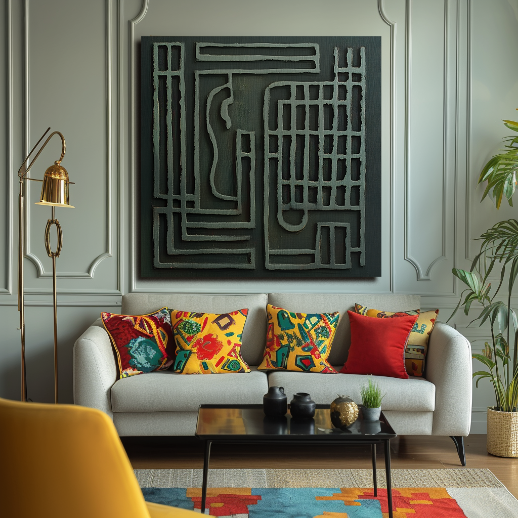 Labyrinthine Essence - 3D Abstract Geometric Wall Art - Modern Decorative Sculpture Artwork for Home & Office